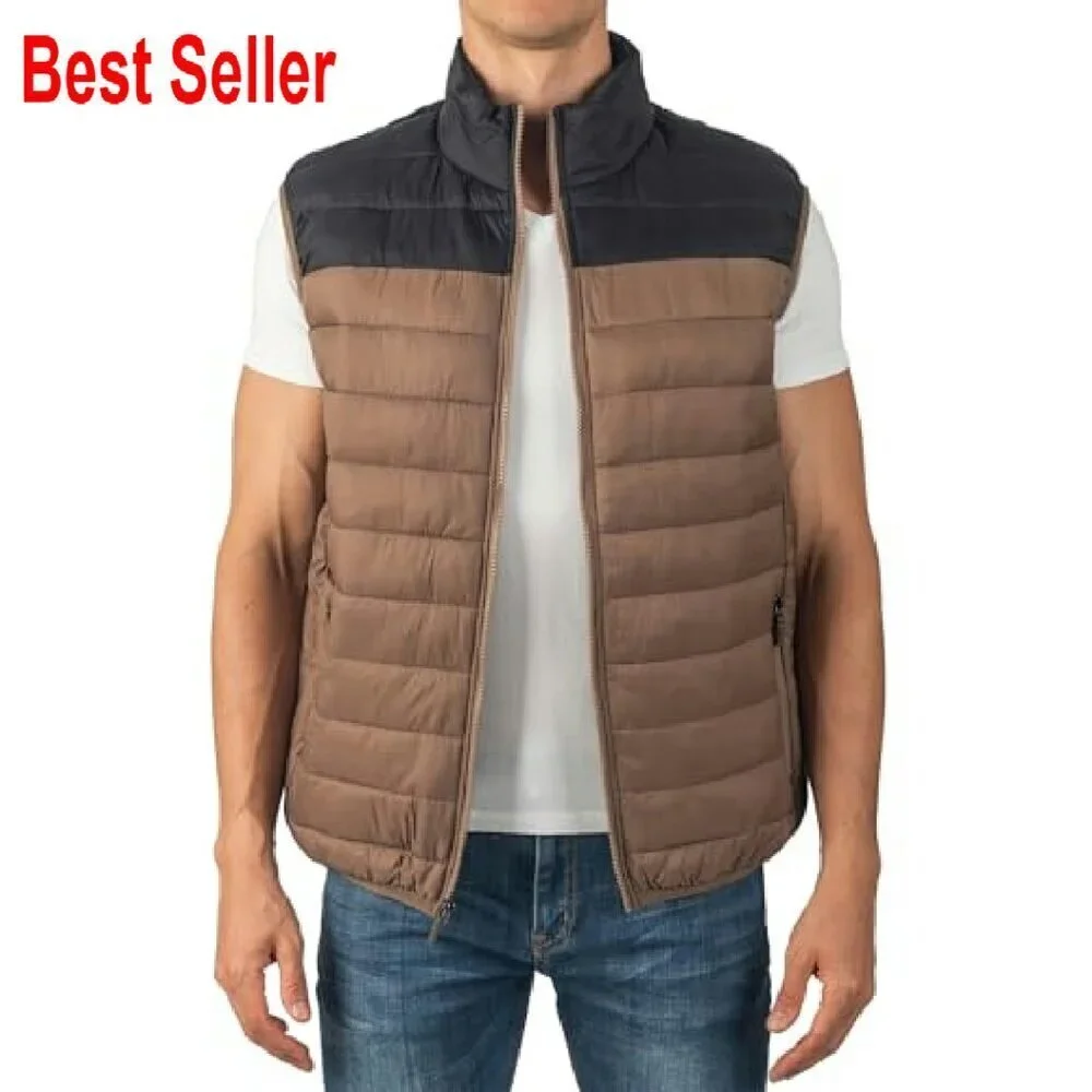 Men's Puffer Vest Down Alternative Water Resistant Packable Versatile Layer
